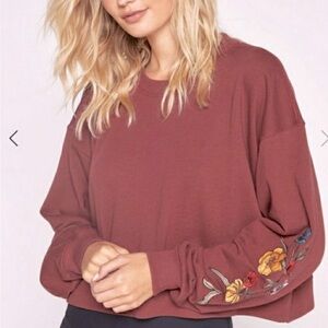 Spiritual Gangster embroidered maroon sweatshirt size small.